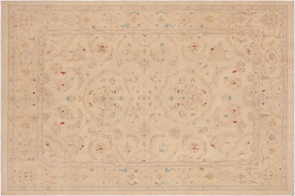handmade Traditional Kafkaz Chobi Ziegler Beige Lt. Brown Hand Knotted RECTANGLE 100% WOOL area rug 9 x 12