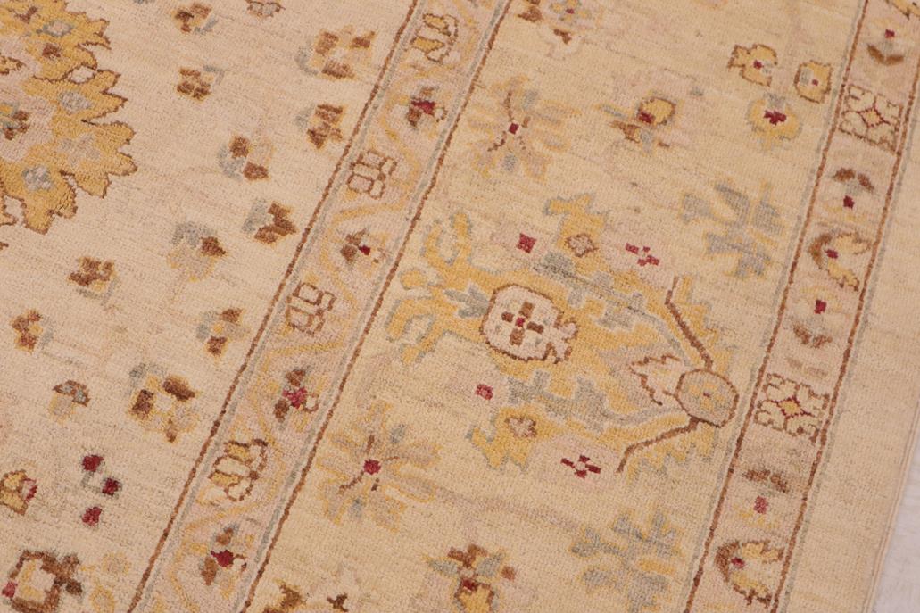 handmade Traditional Kafkaz Chobi Ziegler Beige Lt. Gold Hand Knotted RECTANGLE 100% WOOL area rug 9 x 12