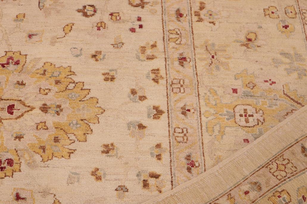 handmade Traditional Kafkaz Chobi Ziegler Beige Lt. Gold Hand Knotted RECTANGLE 100% WOOL area rug 9 x 12
