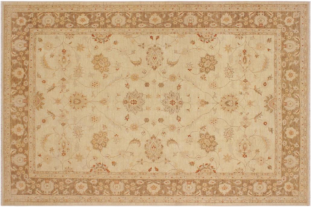 handmade Traditional Kafkaz Chobi Ziegler Beige Lt. Brown Hand Knotted RECTANGLE 100% WOOL area rug 9 x 12