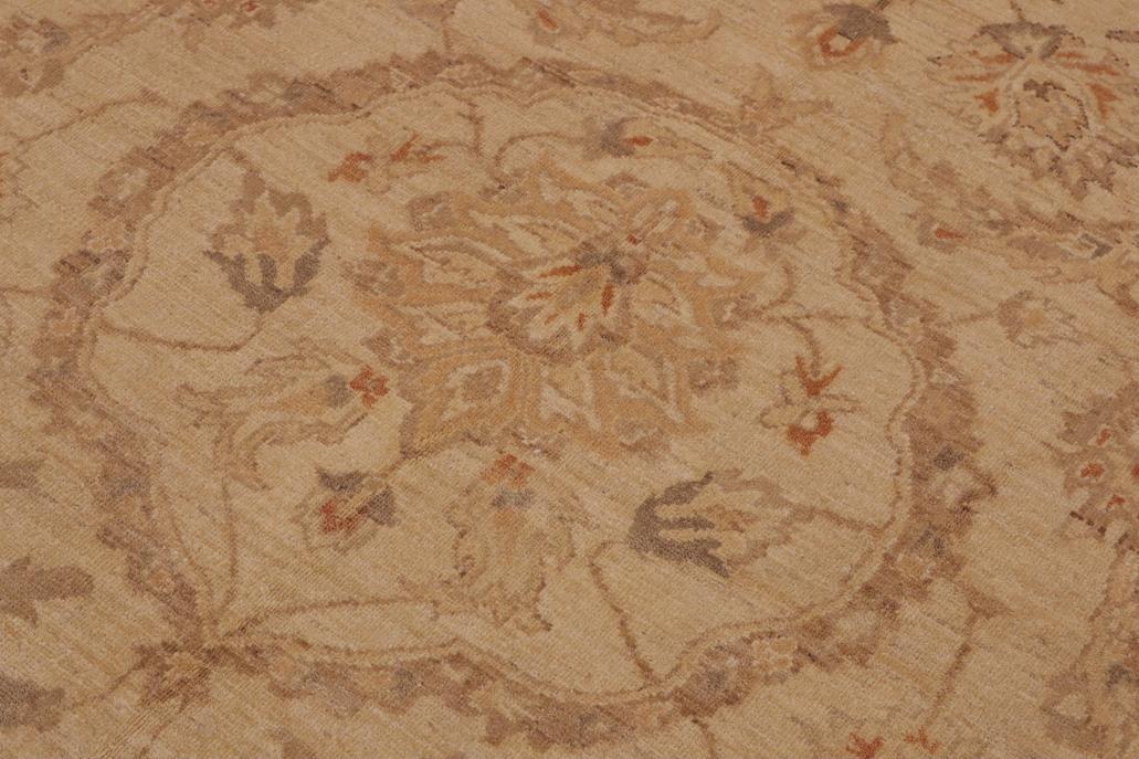 handmade Traditional Kafkaz Chobi Ziegler Tan Brown Hand Knotted RECTANGLE 100% WOOL area rug 9 x 12