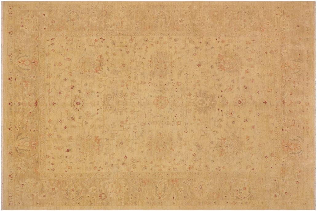 handmade Traditional Kafkaz Chobi Ziegler Lt. Gold Tan Hand Knotted RECTANGLE 100% WOOL area rug 9 x 12