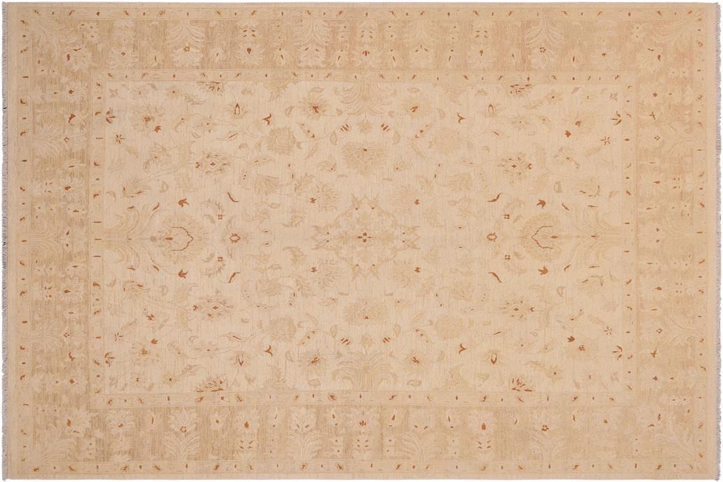 handmade Traditional Kafkaz Chobi Ziegler Beige Lt. Brown Hand Knotted RECTANGLE 100% WOOL area rug 9 x 12