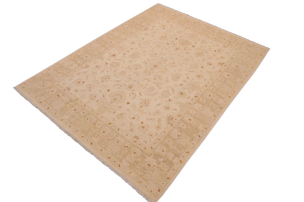 handmade Traditional Kafkaz Chobi Ziegler Beige Lt. Brown Hand Knotted RECTANGLE 100% WOOL area rug 9 x 12