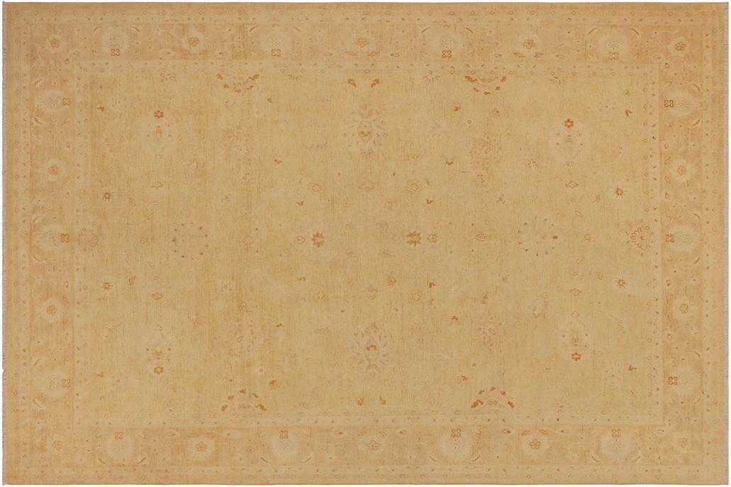 handmade Traditional Kafkaz Chobi Ziegler Beige Tan Hand Knotted RECTANGLE 100% WOOL area rug 9 x 12