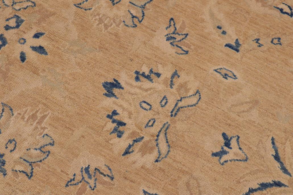 handmade Traditional Kafkaz Chobi Ziegler Taupe Blue Hand Knotted RECTANGLE 100% WOOL area rug 9 x 12