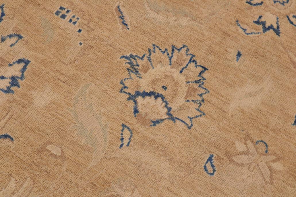 handmade Traditional Kafkaz Chobi Ziegler Taupe Blue Hand Knotted RECTANGLE 100% WOOL area rug 9 x 12