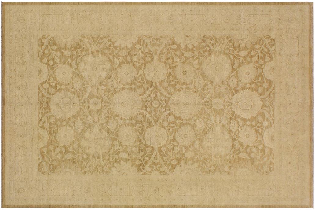 handmade Traditional Kafkaz Chobi Ziegler Brown Beige Hand Knotted RECTANGLE 100% WOOL area rug 9 x 12