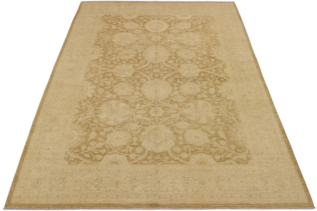 handmade Traditional Kafkaz Chobi Ziegler Brown Beige Hand Knotted RECTANGLE 100% WOOL area rug 9 x 12