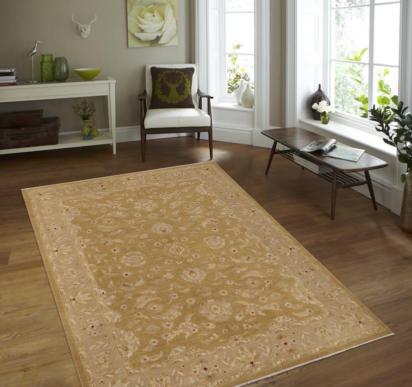 handmade Traditional Kafkaz Chobi Ziegler Lt. Green Tan Hand Knotted RECTANGLE 100% WOOL area rug 9 x 12