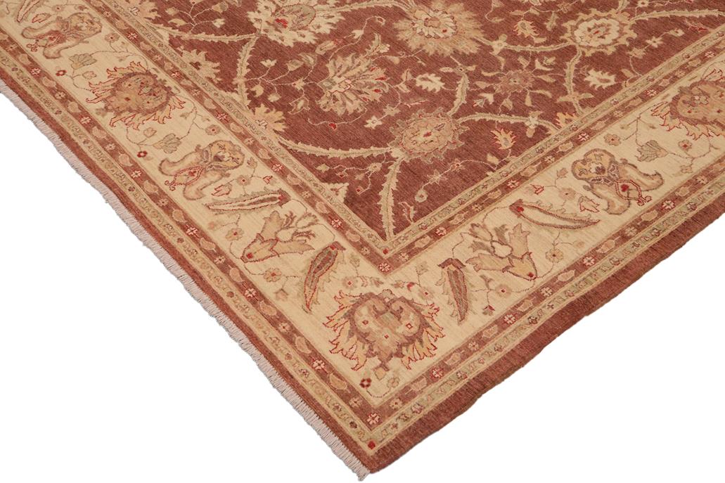 handmade Traditional Kafkaz Chobi Ziegler Red Beige Hand Knotted RECTANGLE 100% WOOL area rug 9 x 12