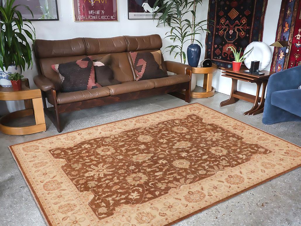 handmade Traditional Kafkaz Chobi Ziegler Lt. Brown Beige Hand Knotted RECTANGLE 100% WOOL area rug 9 x 12