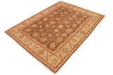 handmade Traditional Kafkaz Chobi Ziegler Brown Beige Hand Knotted RECTANGLE 100% WOOL area rug 9 x 12
