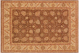 Shabby Chic Ziegler Evita Brown Beige Hand-Knotted Wool Rug - 9'0'' x 12'0''