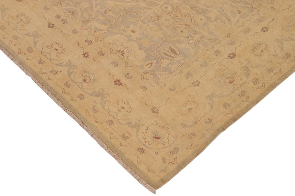 handmade Traditional Kafkaz Chobi Ziegler Lt. Green Beige Hand Knotted RECTANGLE 100% WOOL area rug 9 x 12