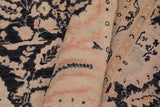 handmade Transitional Lahore Charcoal Pink Hand Knotted RECTANGLE 100% WOOL area rug 9 x 12
