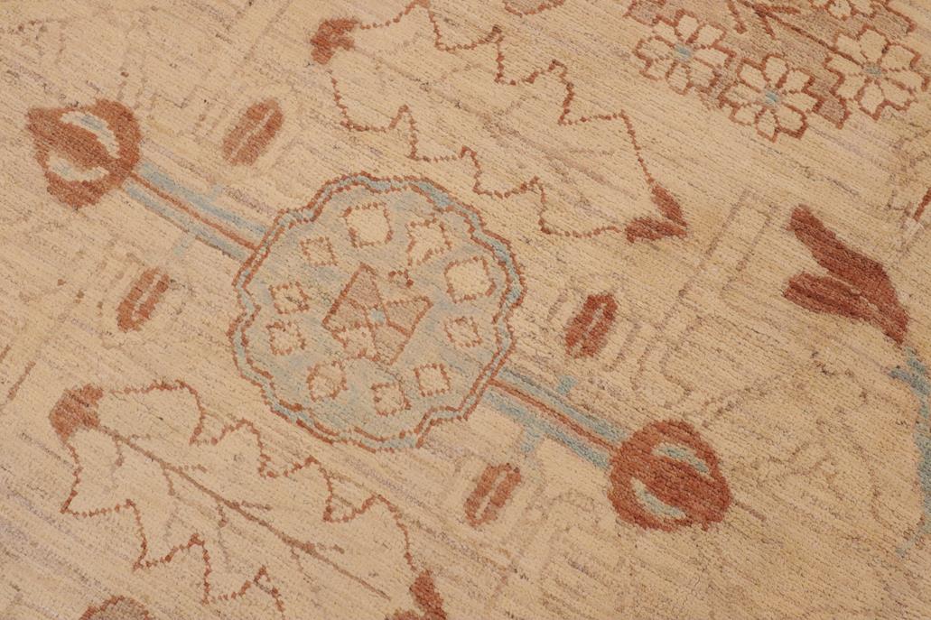 handmade Traditional Kafkaz Chobi Ziegler Beige Blue Hand Knotted RECTANGLE 100% WOOL area rug 9 x 11