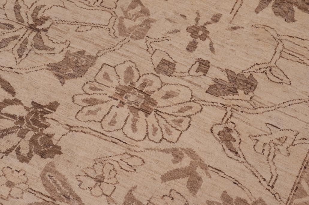handmade Traditional Kafkaz Chobi Ziegler Beige Tan Hand Knotted RECTANGLE 100% WOOL area rug 10 x 13