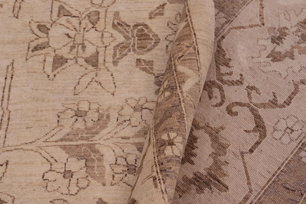 handmade Traditional Kafkaz Chobi Ziegler Beige Tan Hand Knotted RECTANGLE 100% WOOL area rug 10 x 13
