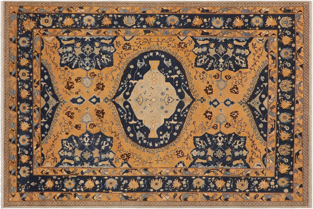 handmade Geometric Kafkaz Chobi Ziegler Orange Blue Hand Knotted RECTANGLE 100% WOOL area rug 9 x 12
