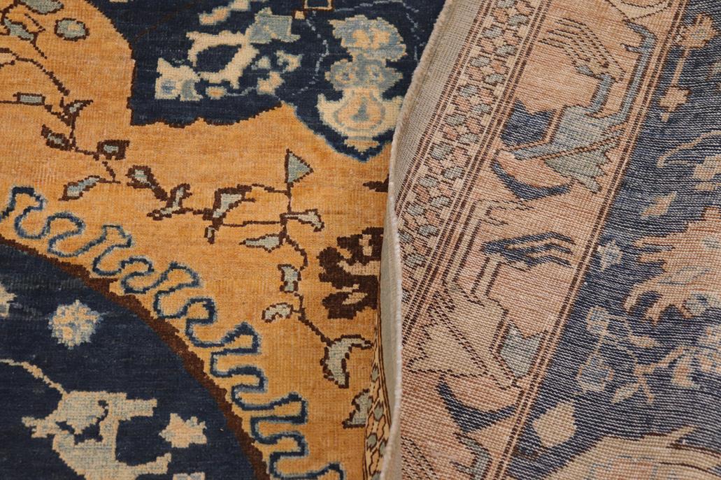 handmade Geometric Kafkaz Chobi Ziegler Orange Blue Hand Knotted RECTANGLE 100% WOOL area rug 9 x 12