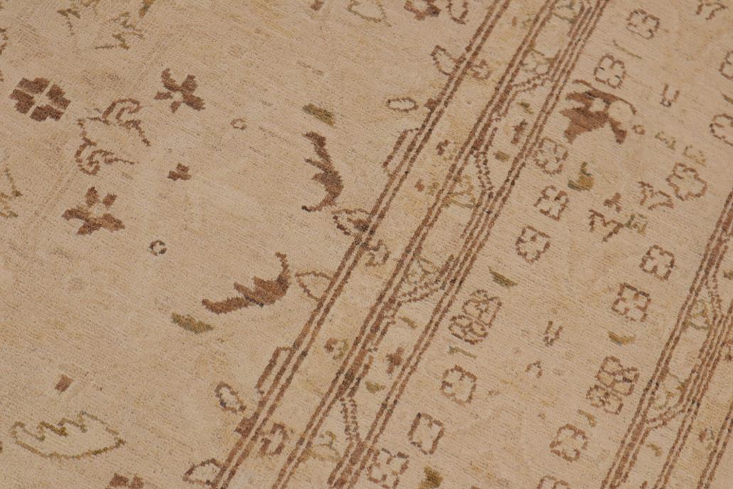 handmade Transitional Kafkaz Chobi Ziegler Beige Brown Hand Knotted RECTANGLE 100% WOOL area rug 9 x 12