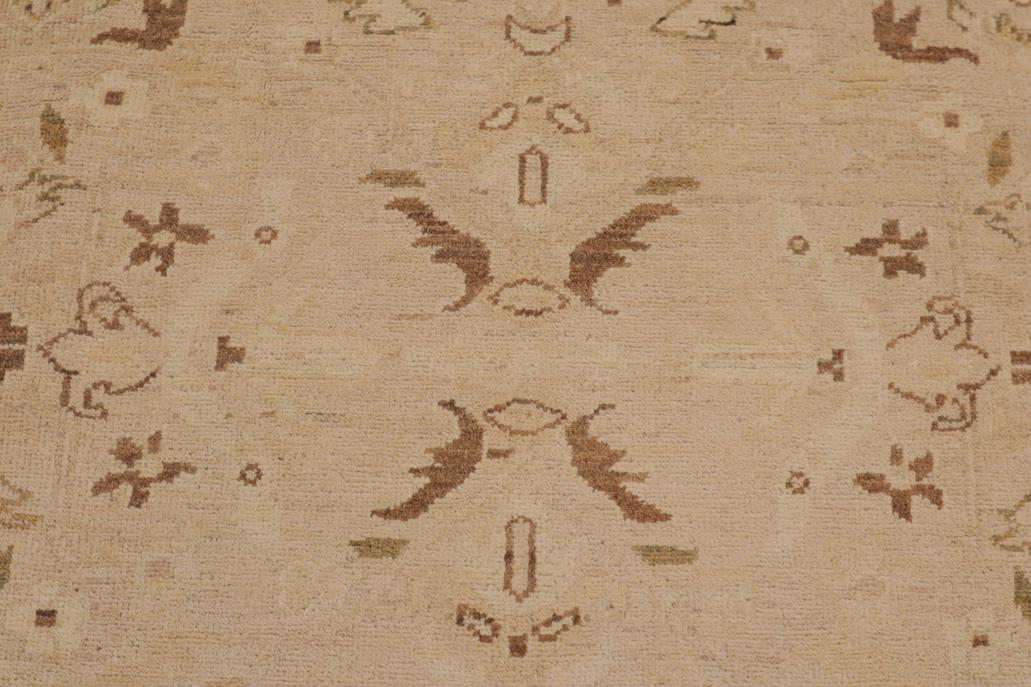 handmade Transitional Kafkaz Chobi Ziegler Beige Brown Hand Knotted RECTANGLE 100% WOOL area rug 9 x 12