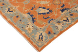 handmade Traditional Kafkaz Chobi Ziegler Orange Blue Hand Knotted RECTANGLE 100% WOOL area rug 9 x 12