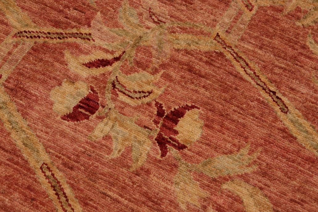 handmade Transitional Kafkaz Chobi Ziegler Peach Green Hand Knotted RECTANGLE 100% WOOL area rug 9 x 12