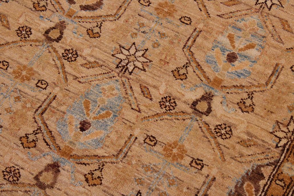 handmade Transitional Kafkaz Chobi Ziegler Tan Brown Hand Knotted RECTANGLE 100% WOOL area rug 6 x 10