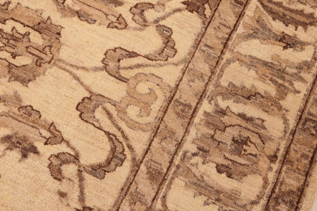 handmade Traditional Kafkaz Chobi Ziegler Beige Brown Hand Knotted RECTANGLE 100% WOOL area rug 6 x 9