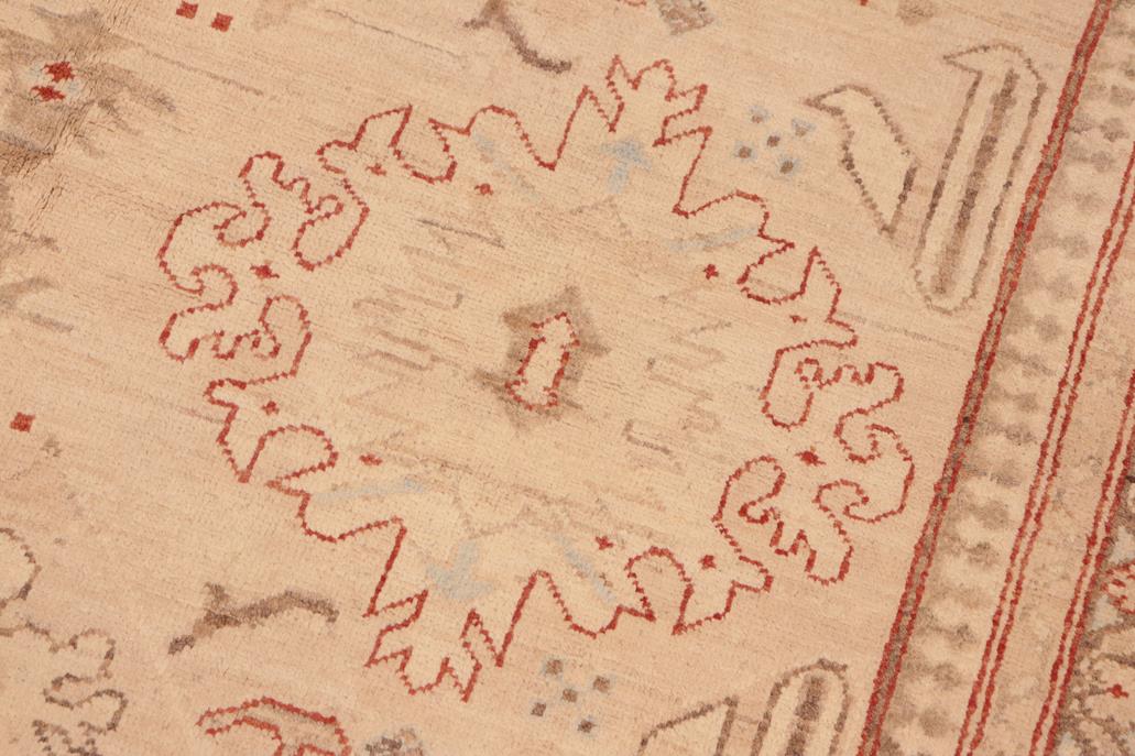 handmade Traditional Kafkaz Chobi Ziegler Tan Brown Hand Knotted RECTANGLE 100% WOOL area rug 7 x 9