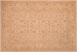 handmade Transitional Kafkaz Chobi Ziegler Beige Tan Hand Knotted RECTANGLE 100% WOOL area rug 6 x 9