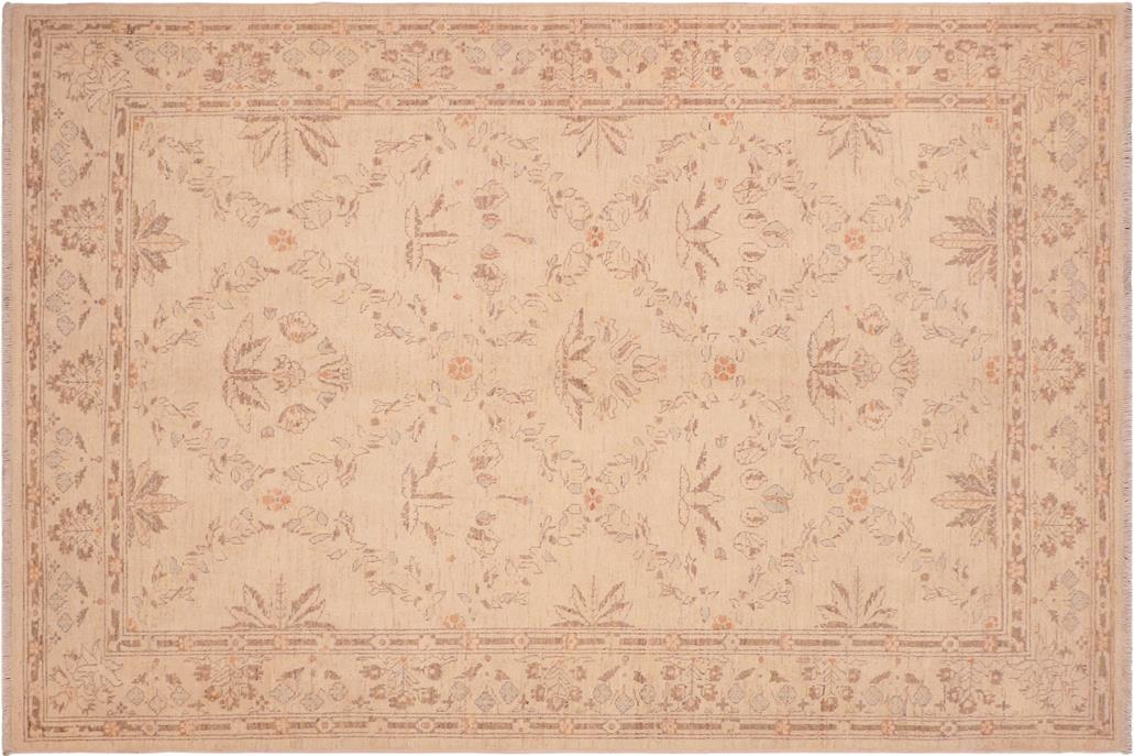 handmade Transitional Kafkaz Chobi Ziegler Beige Brown Hand Knotted RECTANGLE 100% WOOL area rug 6 x 9