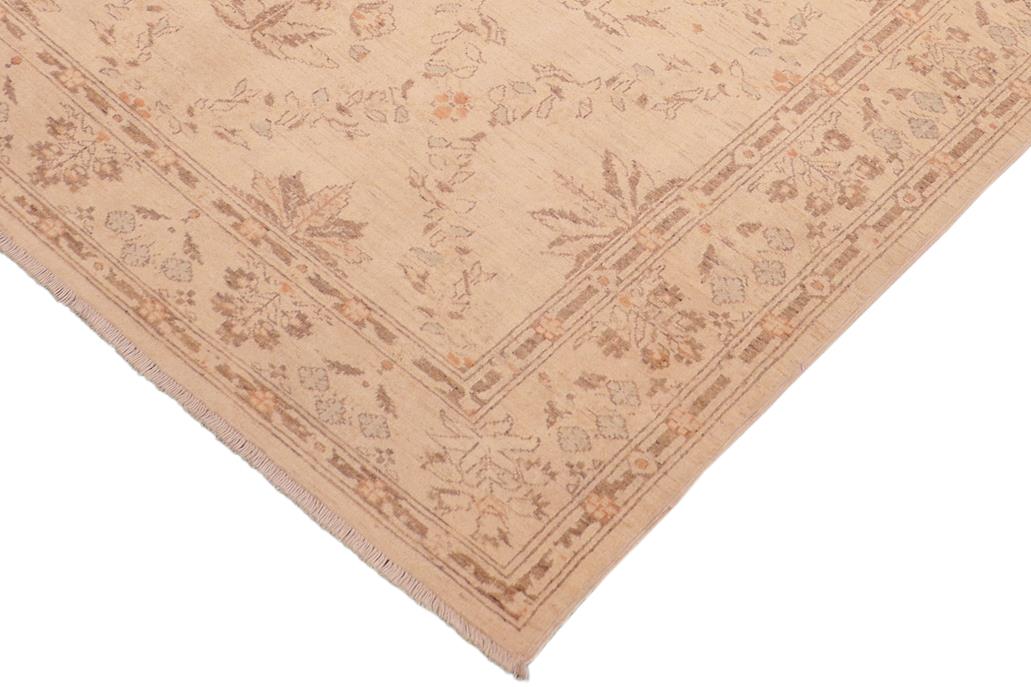 handmade Transitional Kafkaz Chobi Ziegler Beige Brown Hand Knotted RECTANGLE 100% WOOL area rug 6 x 9