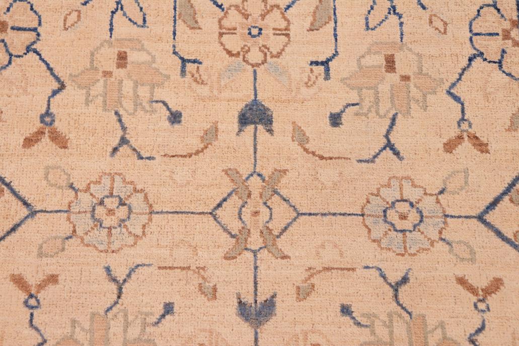 handmade Transitional Kafkaz Chobi Ziegler Tan Blue Hand Knotted RECTANGLE 100% WOOL area rug 6 x 9
