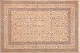 Boho Chic Ziegler Chun Tan Blue Hand-Knotted Wool Rug - 6'4'' x 8'9''