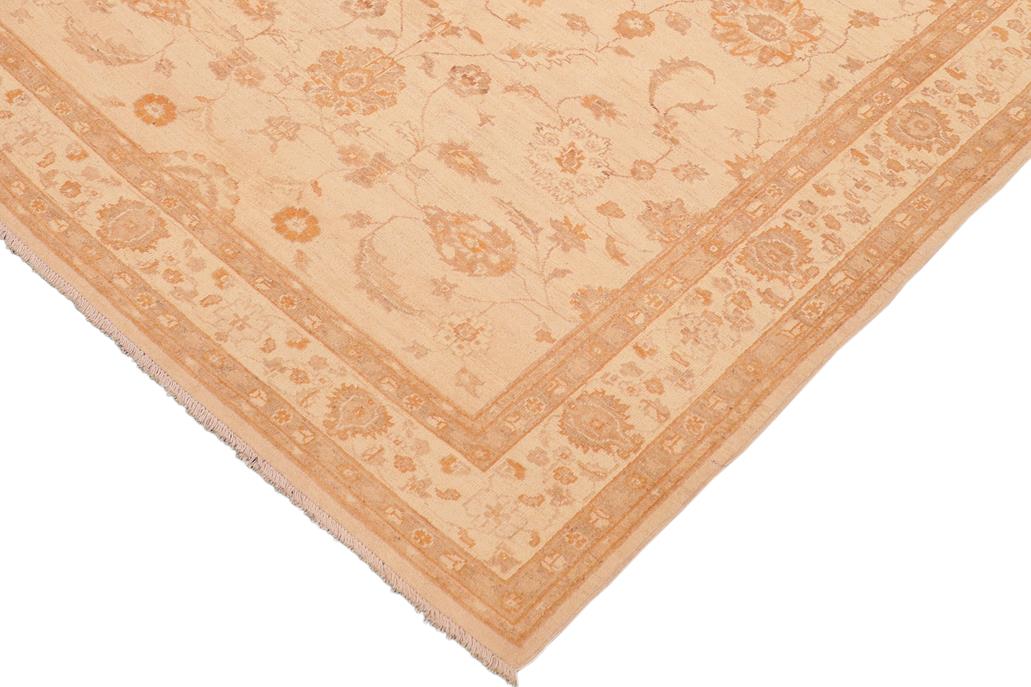 handmade Traditional Kafkaz Chobi Ziegler Tan Brown Hand Knotted RECTANGLE 100% WOOL area rug 6 x 8