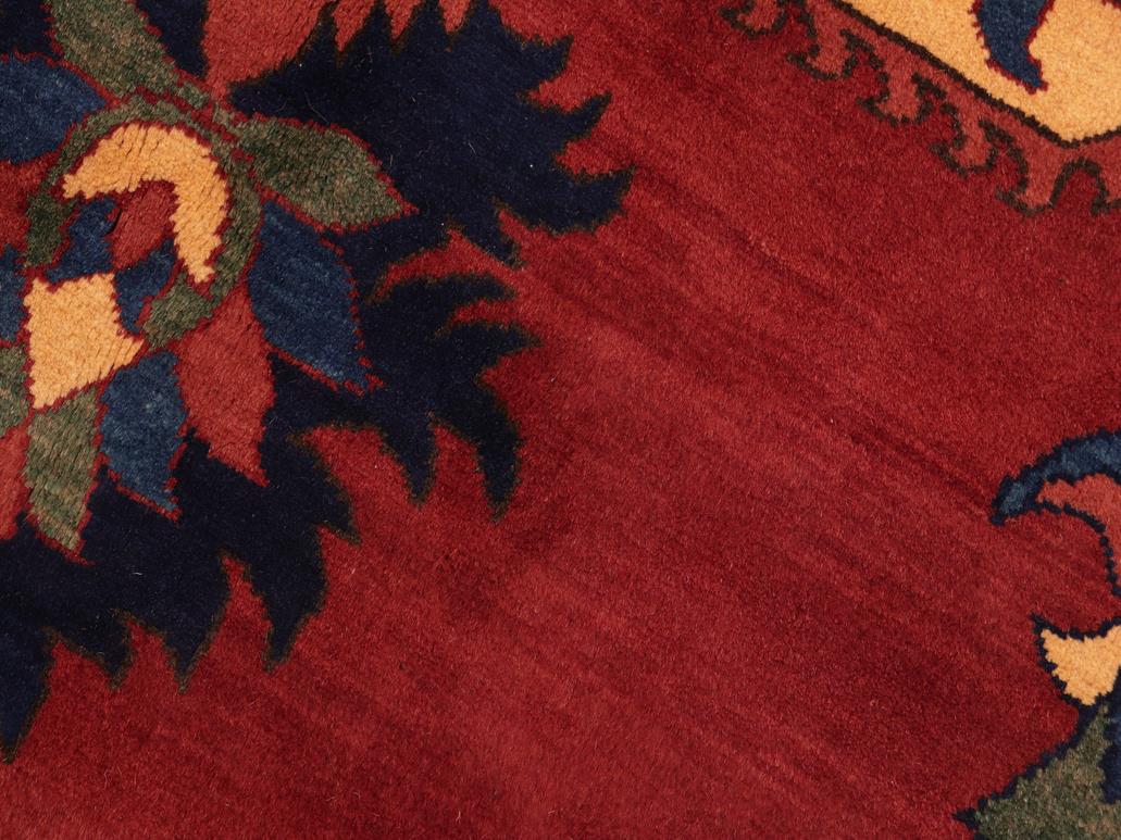 handmade Geometric Kargahi Rust Gold Hand Knotted RECTANGLE 100% WOOL area rug 7x10