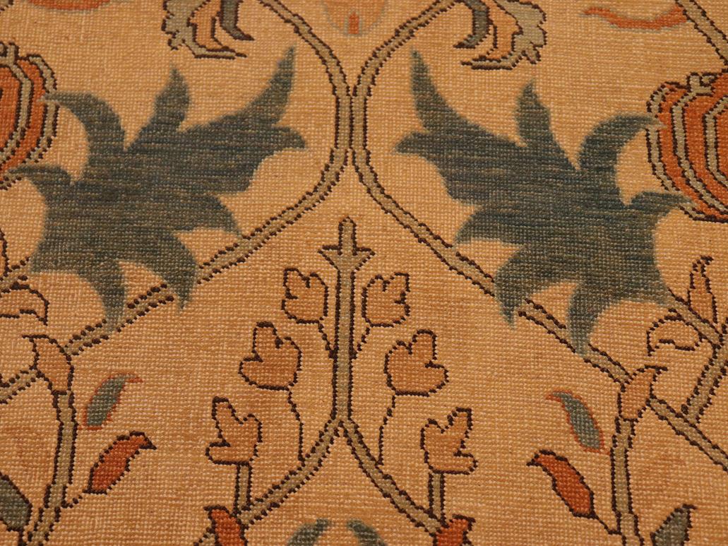 handmade Traditional Antique Tan Green Hand Knotted RECTANGLE 100% WOOL area rug 7x10