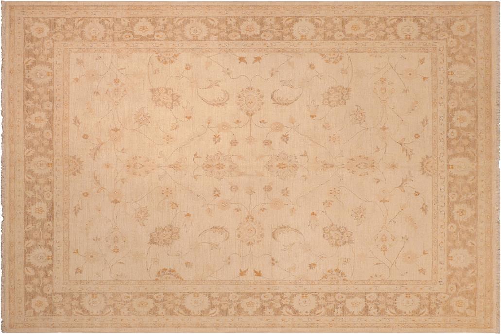 handmade Traditional Kafkaz Chobi Ziegler Beige Brown Hand Knotted RECTANGLE 100% WOOL area rug 8 x 10