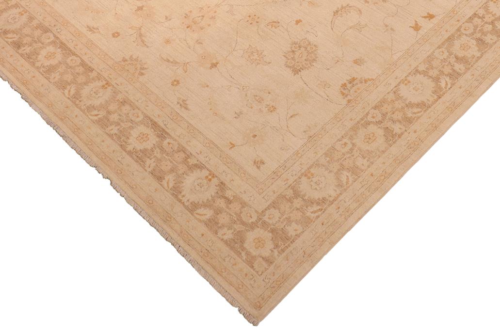 handmade Traditional Kafkaz Chobi Ziegler Beige Brown Hand Knotted RECTANGLE 100% WOOL area rug 8 x 10