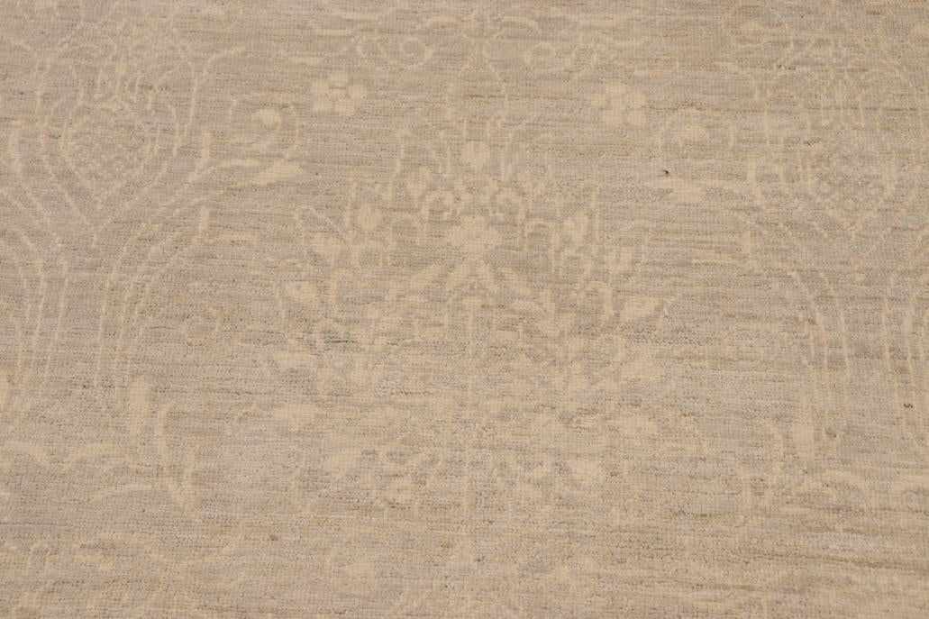 handmade Transitional Kafkaz Chobi Ziegler Gray Tan Hand Knotted RECTANGLE WOOL&SILK area rug 8 x 10