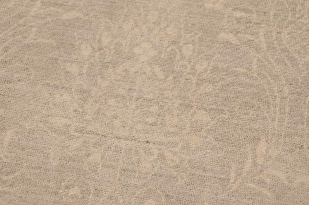 handmade Transitional Kafkaz Chobi Ziegler Gray Tan Hand Knotted RECTANGLE WOOL&SILK area rug 8 x 10