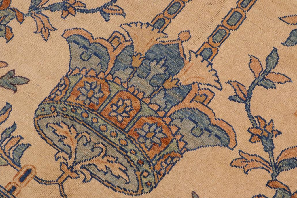 handmade Traditional Kafkaz Chobi Ziegler Beige Turquoise Hand Knotted RECTANGLE 100% WOOL area rug 9 x 11