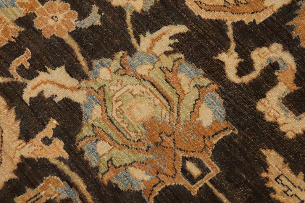 handmade Traditional Kafkaz Chobi Ziegler Charcoal Brown Hand Knotted RECTANGLE 100% WOOL area rug 9 x 11