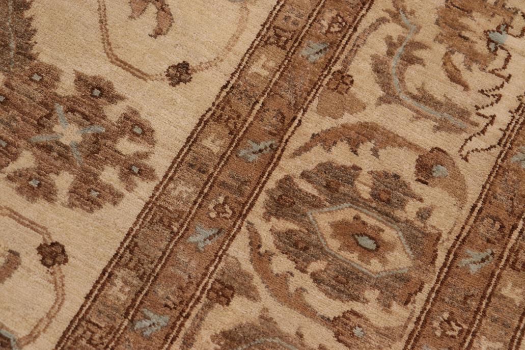 handmade Traditional Kafkaz Chobi Ziegler Beige Blue Hand Knotted RECTANGLE 100% WOOL area rug 9 x 13