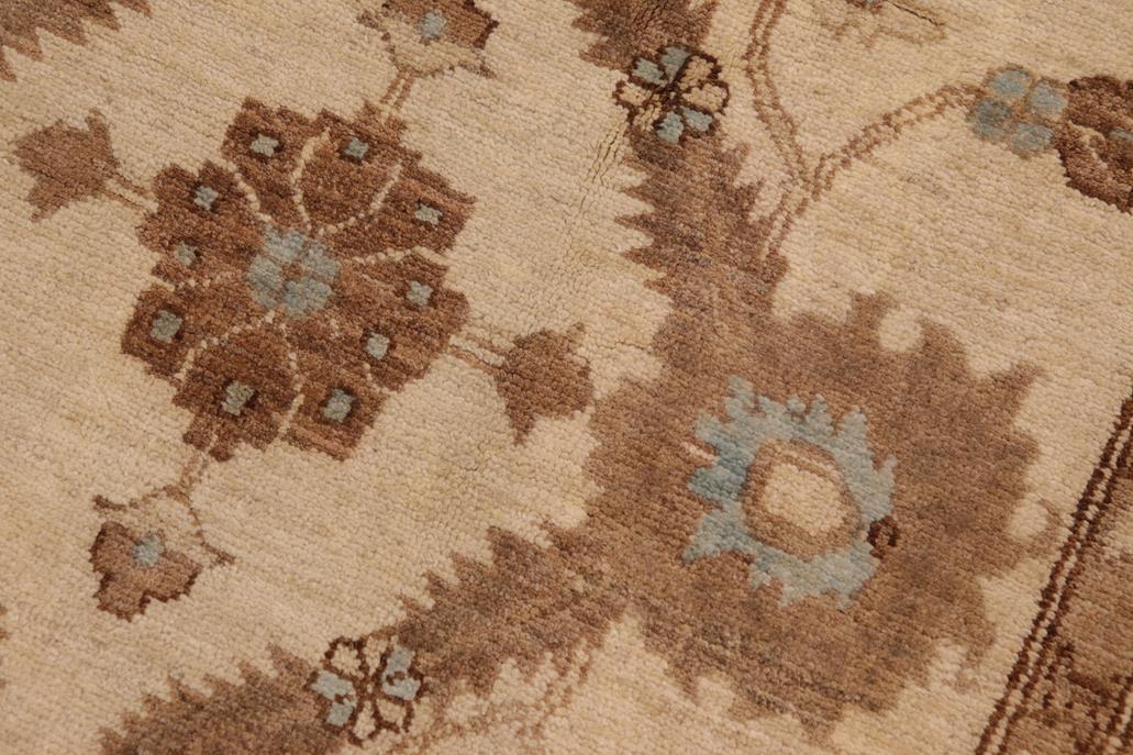handmade Traditional Kafkaz Chobi Ziegler Beige Blue Hand Knotted RECTANGLE 100% WOOL area rug 9 x 13