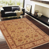 handmade Traditional Kafkaz Chobi Ziegler Tan Beige Hand Knotted RECTANGLE 100% WOOL area rug 9 x 12