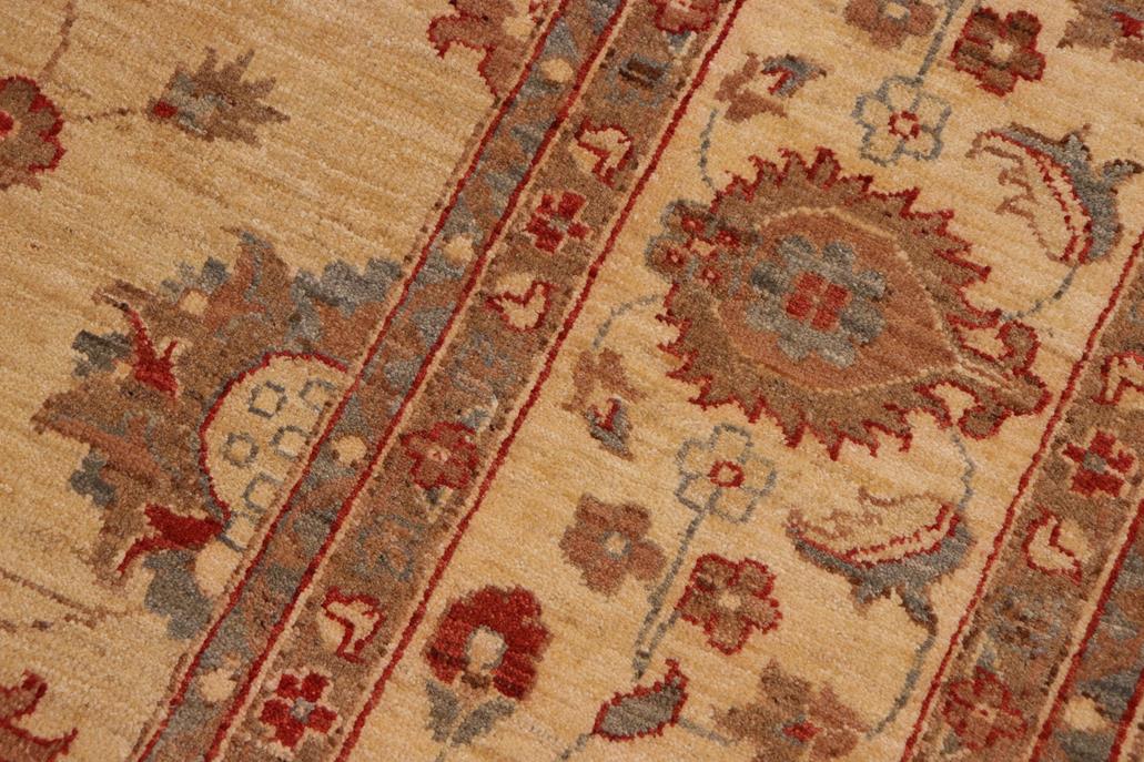 handmade Traditional Kafkaz Chobi Ziegler Tan Beige Hand Knotted RECTANGLE 100% WOOL area rug 9 x 12